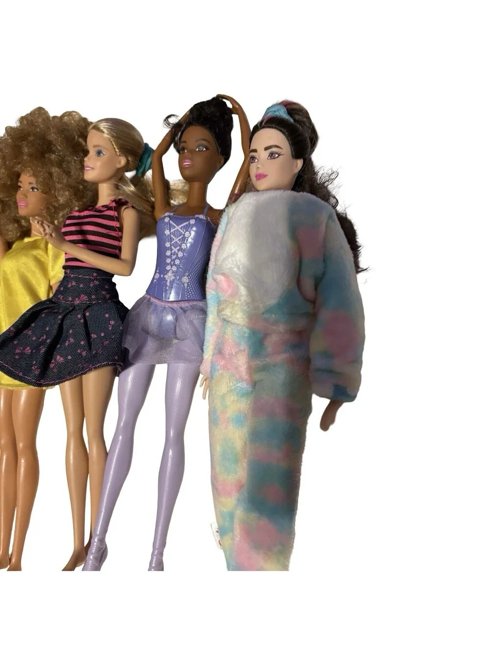 Lot of 9 Miscellaneous Barbies with Clothing